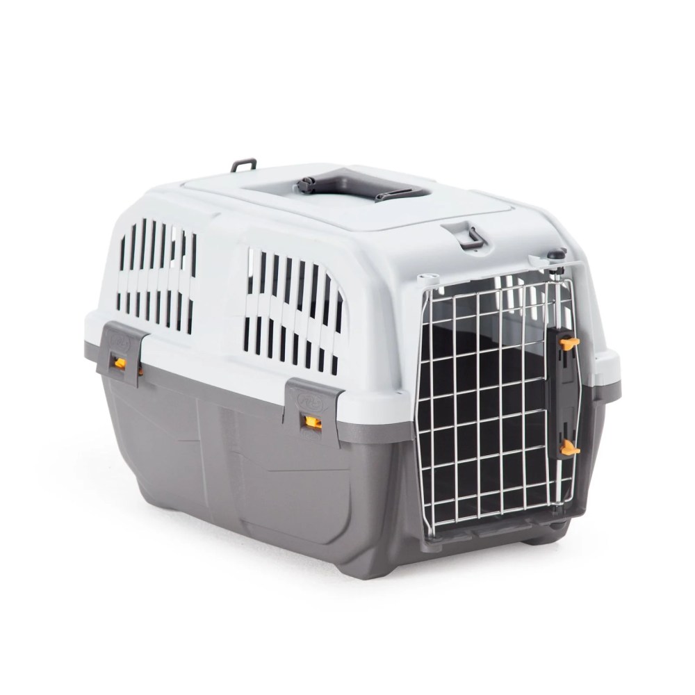 MidWest Homes for Pets Large Skudo Plastic Pet Carrier with Metal Grid Door, Gray, 25 lb Limit - Image 7