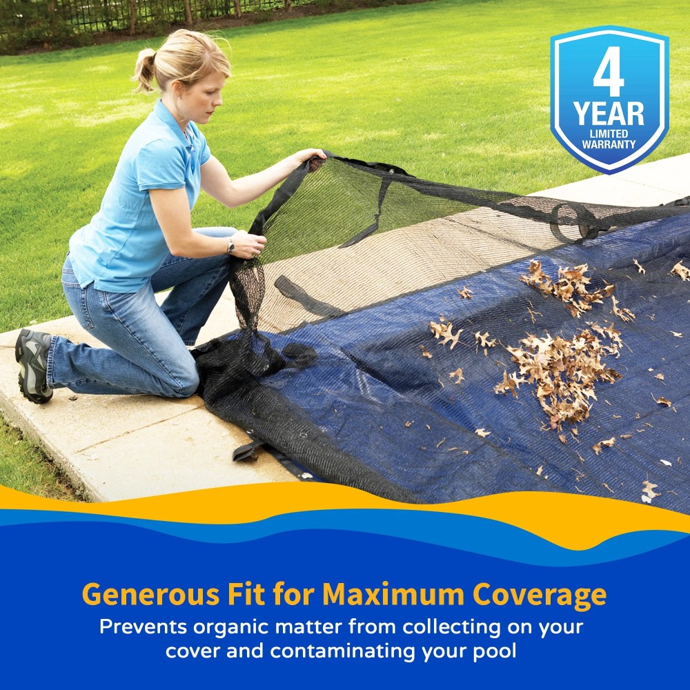 Blue Wave 12" x 24" Rectangular Above Ground Leaf Net Pool Cover - Image 2