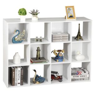 ZENY 12 Wood Cubes Storage Organizer Bookcase Bookshelf Display Rack for Home,Office