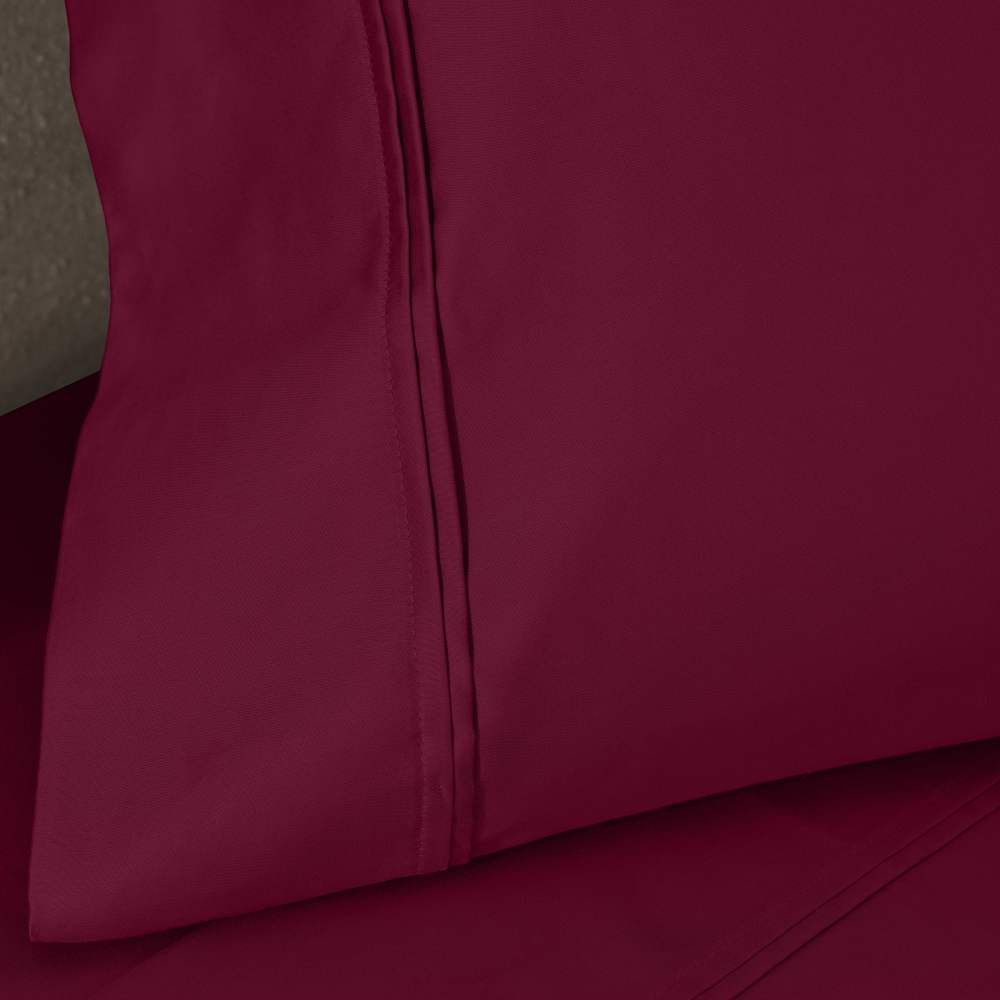 Superior Egyptian Cotton Eco-Friendly 1200 TC Sheet Set, Full, Burgundy - Image 11