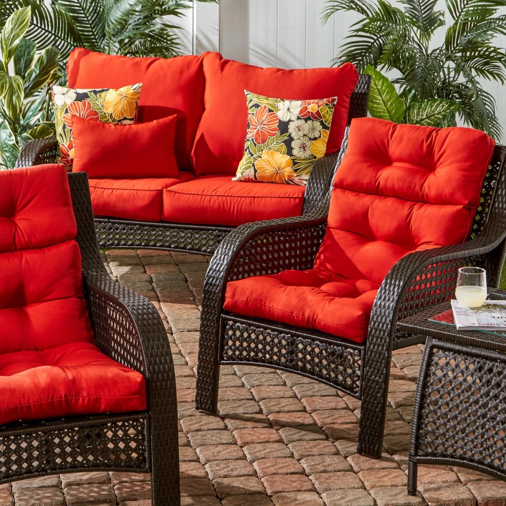 Sunbeam 44 x 22 in. Outdoor High Back Chair Cushion (2-Pack) by Greendale Home Fashions - Image 93