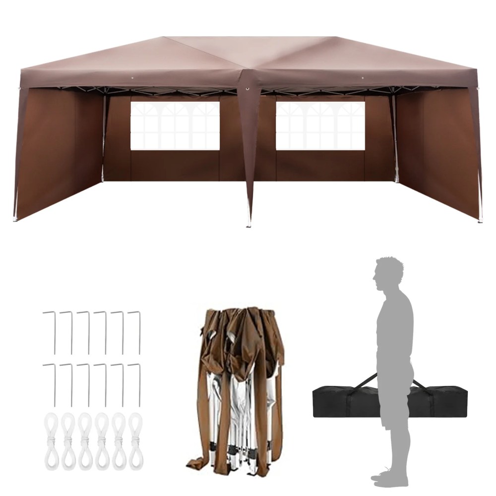 Ktaxon 10'x 20" Patio Ez Pop up Party Tent Wedding Canopy W/4 Side Walls