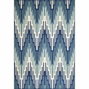 Momeni Rugs ,  Baja Collection Contemporary Indoor & Outdoor Area Rug,  Easy to Clean,  UV protected & Fade Resistant,  5'3" x 7'6",  Blue