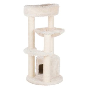 TRIXIE Baza Junior Jute & Plush 3-Level 39" Cat Tower,  Scratching Posts and Condo,  Cream