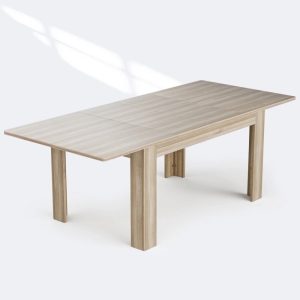 Woodty 86.6 in Wood Folding Outdoor Dining Table with Scalable Dining Table,Nature