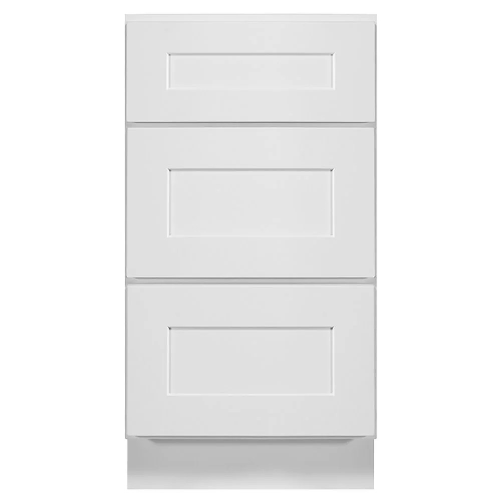 Design House Brookings Ready to Assemble Shaker 3-Drawer Kitchen Base Cabinet (18 x34.5 x 24,) Sherwin Williams White - Image 16