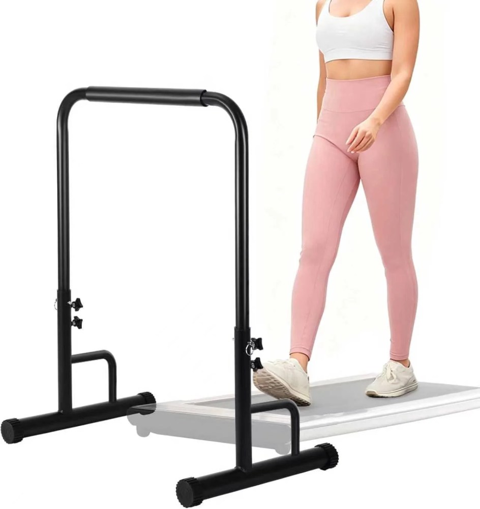 Walking Pad Handle Bar Only 27" Wide, 39.37" Height, Non-Slip Base, Tool-Free Parallettes Handrail