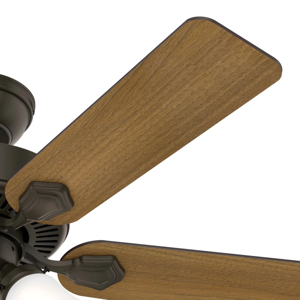 Hunter - Swanson Indoor Ceiling Fan With Light, 44-inch, New Bronze, Traditional-style, 3-speed WhisperWind Motor, 50881, for living rooms, bedrooms, home offices, kitchens - Image 3