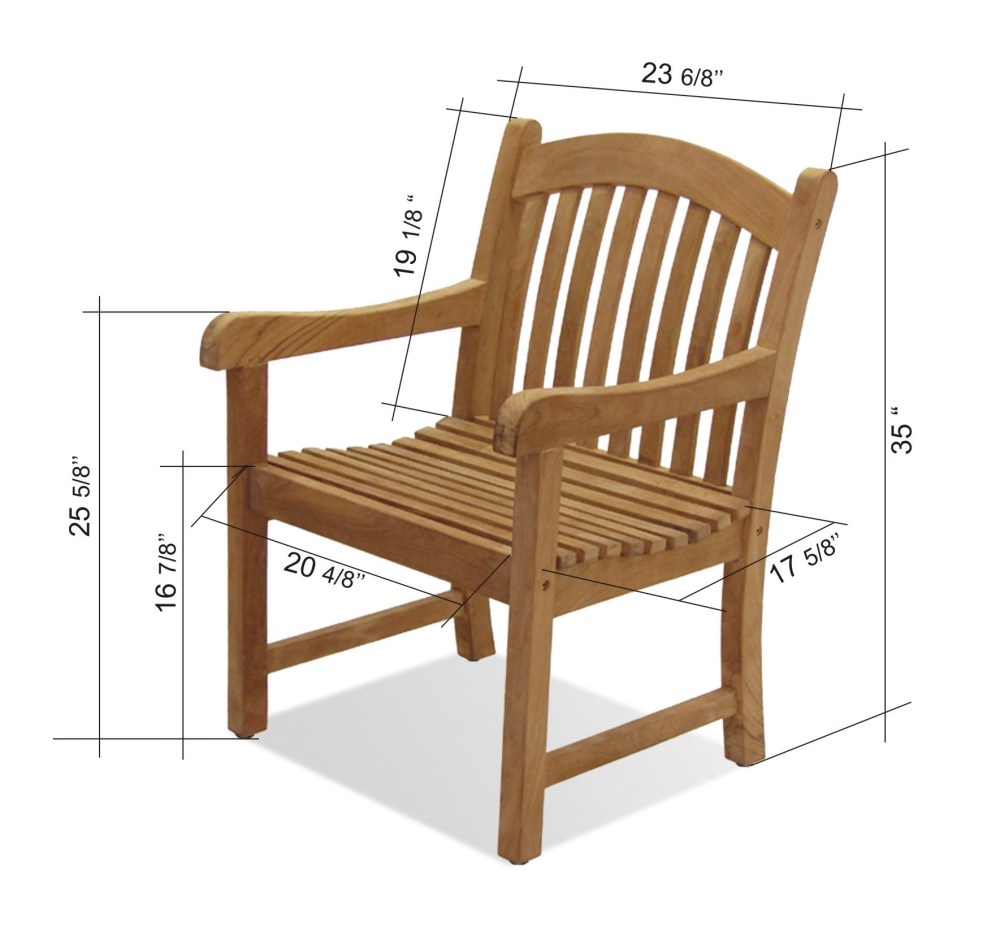 Amazonia Newham Armchair Certified Teak Eco-Friendly for Outdoors and Indoors, Brown - Image 3