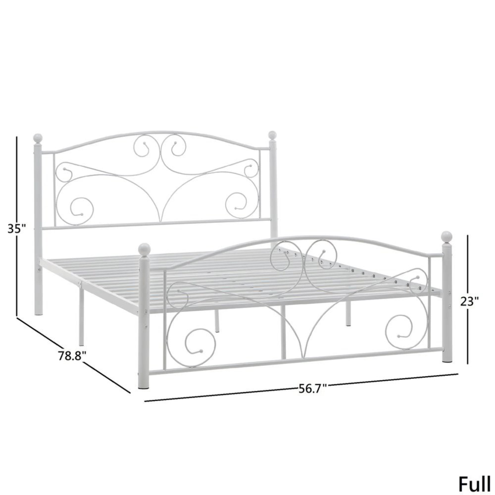 Weston Home Abigail Metal Platform Full Bed, White - Image 5