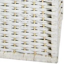 Oriental Furniture 28" Tall Natural Fiber Laundry Hamper, White - Image 3