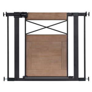 Safety 1st Easy Install Modern Farmhouse Gate, Rustic
