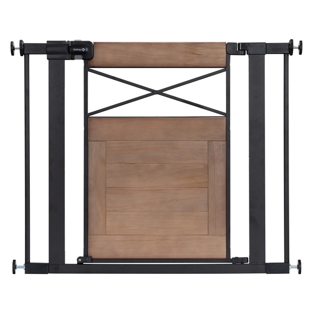 Safety 1st Easy Install Modern Farmhouse Gate, Rustic