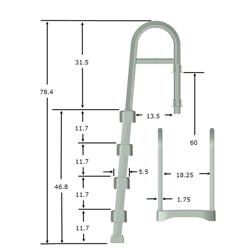 Vinyl Works White Pool Ladder for 60" Above Ground Pools - Image 2