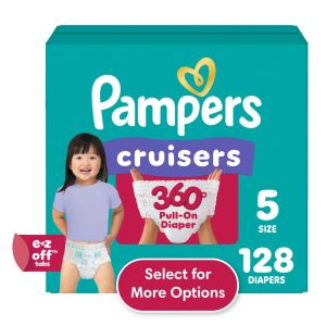 Pampers Cruisers 360 Baby Diapers Size 5, 128 Count (Select for More Options)