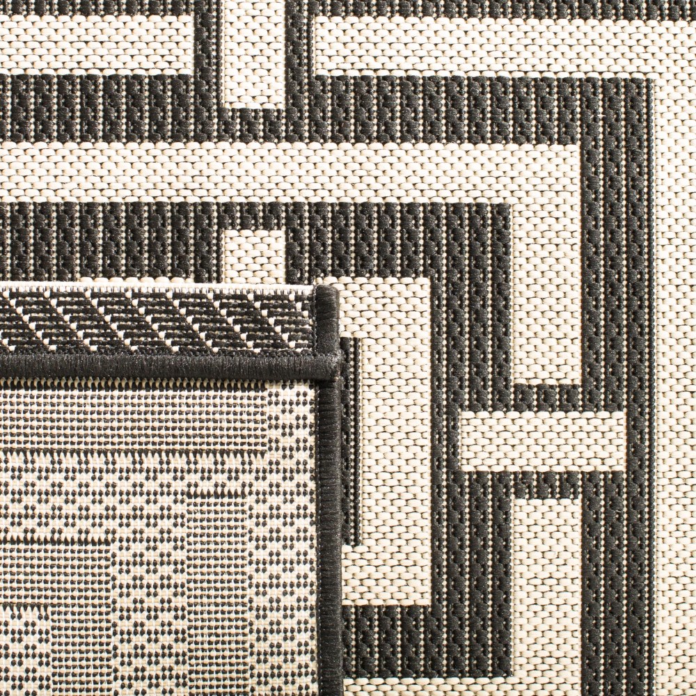 Safavieh Courtyard Ariana Geometric Indoor/Outdoor Area Rug, Black/Bone, 9" x 12" - Image 3