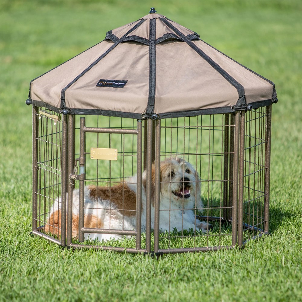 Pet Gazebo 23403ET 3 ft. Pet Gazebo with Earth Taupe Canopy - Image 2