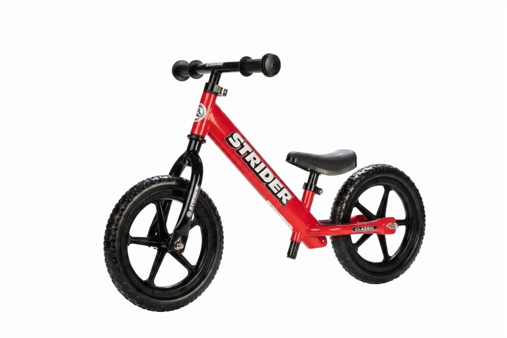 12" Strider Classic Entry Balance Bike for Toddlers 18 - 36 Months Old, Red