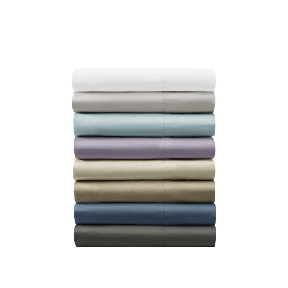 Madison Park 7-Piece 800 Thread Count Cotton Blend Sateen Sheet Set, Split King - Purple - Image 3