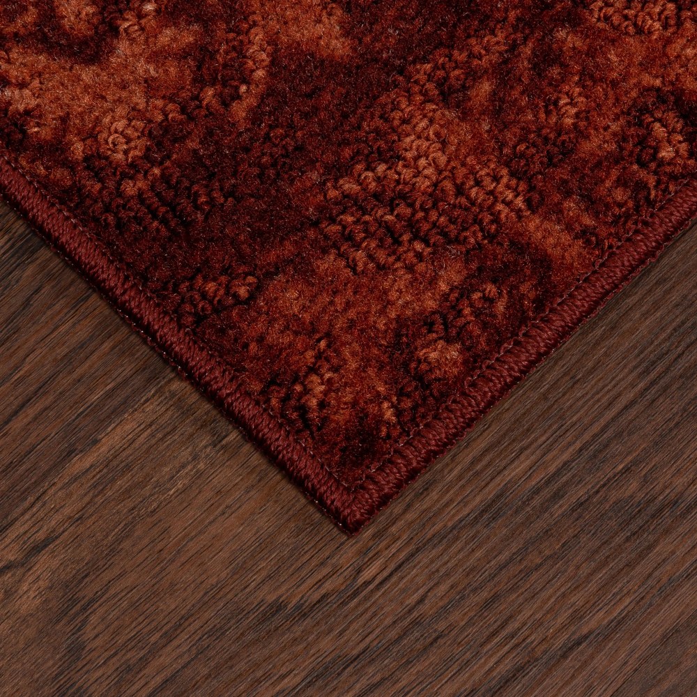 Mainstays Transitional Medallion Block Red Print Indoor Area Rug, 5" x 7" - Image 2