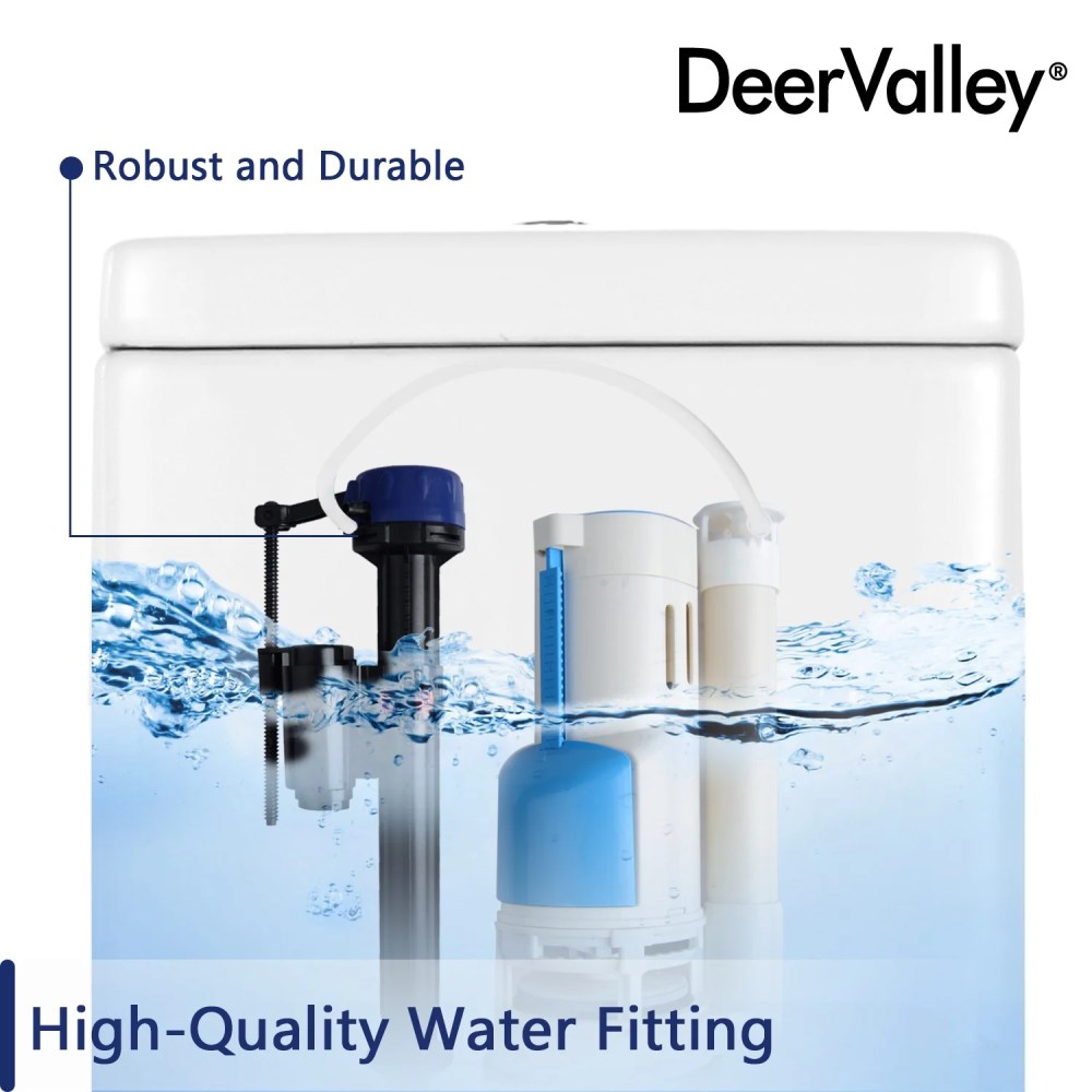 DeerValley Prism DV-1F52636 Dual-Flush Elongated One-Piece Toilet with Glazed Surface (Seat Included) - Image 2
