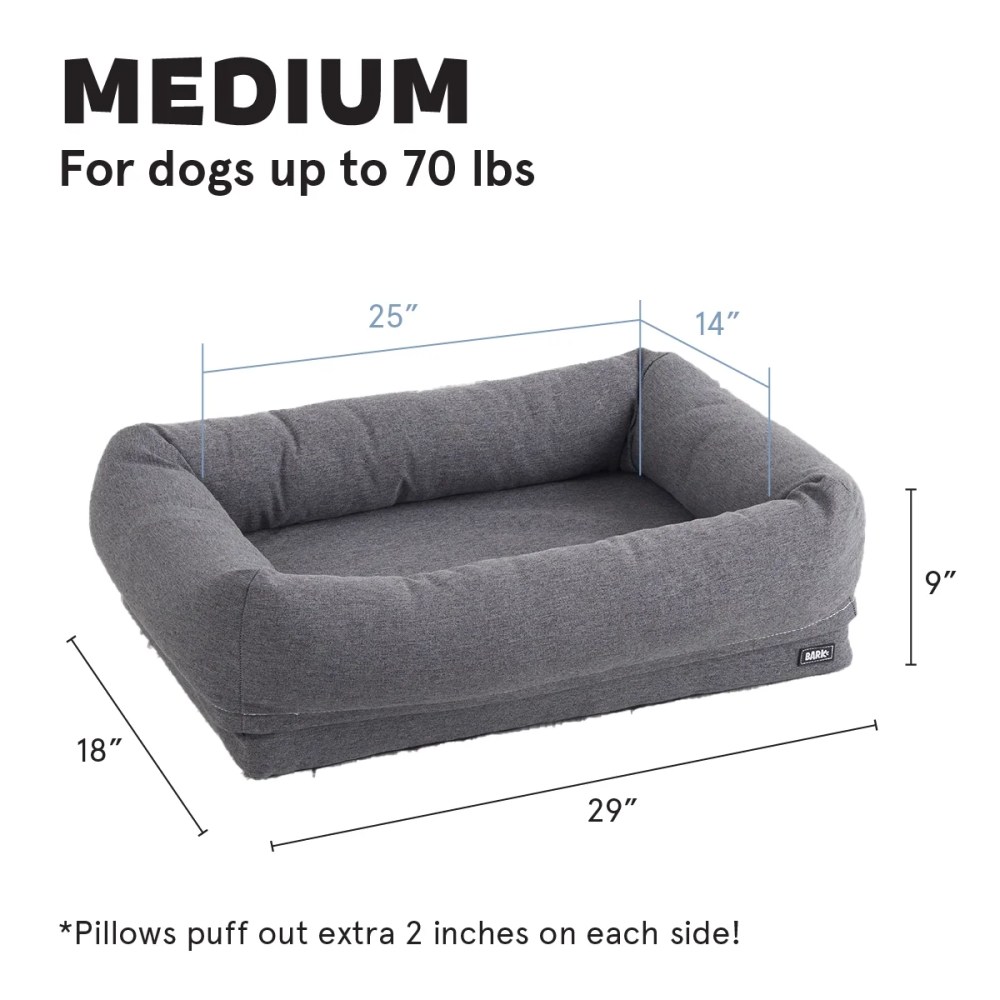 BARK 2-in-1 Memory Foam Cuddler Dog Bed Plush Orthopedic Joint Relief Crate Lounger or Donut Pillow Bed, Machine Washable Removable Cover Waterproof Lining Includes Toy - Image 6