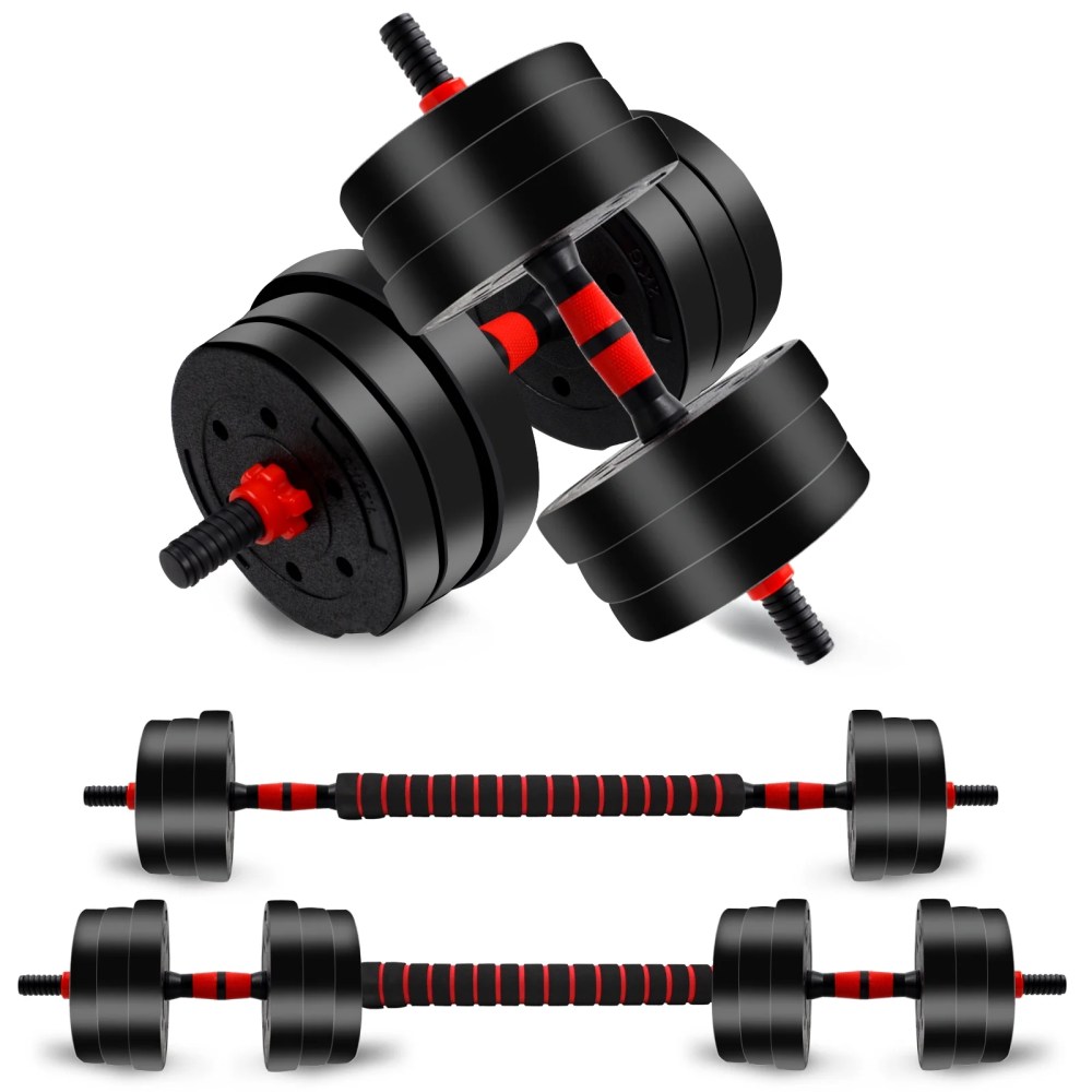 Adjustable-Dumbbells-Sets, 44lbs Free Weights-Dumbbells Set of 2 Convertible To Barbell A Pair of Lightweight for Home Gym, Women and Men Equipment