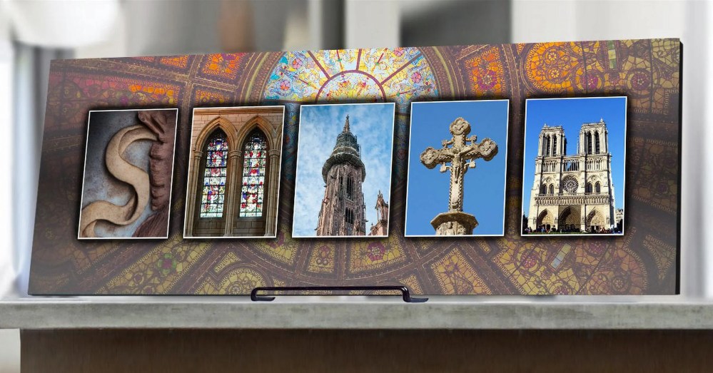 Personalized Cathedral Name Wall Art, Live Previews, Choose Each Photo, Multiple Options - Image 3