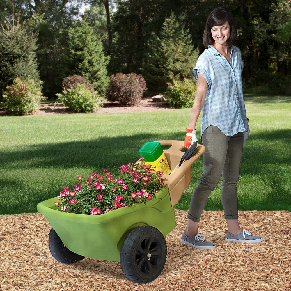 Simplay3 250 lbs Capacity Plastic Foldable Wheelbarrows with Double Wall - Image 2