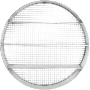 Creative Co-Op Round Metal Wall Decor with 4 Shelves & Wire Back
