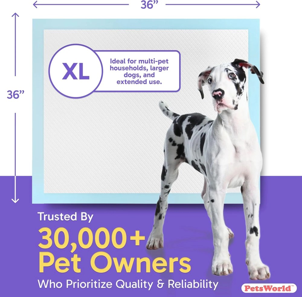 Gigantic Dog Training Pads, 36 in x 36 in, 150-Count, Disposable, Ultra-Absorbent, Heavy-Duty - Image 3