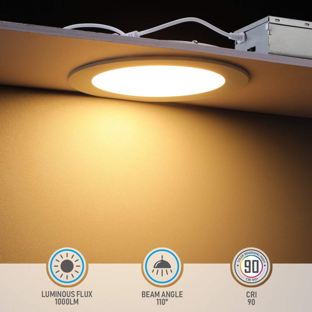 TORCHSTAR 24-Pack 6 Inch LED Recessed Lighting with Junction Box, CRI90, 5CCT Dimmable Ultra-Thin Recessed Downlight, 2700K-5000K Color Temperature Selectable, ETL and Energy Star Certified - Image 3
