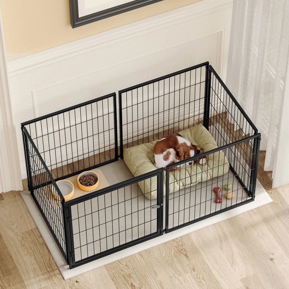 Large Dog Cage 48" Dog Kennel for Medium Dogs Puppy Dog Playpen with Top, Pet Cage, Indoor, Black.48"L x 26.3"W x 23.8"H. - Image 9
