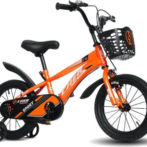 16" Kids Bikes for Girls and Boys, DEYGIA Kids' Bicycles with Training Wheels, Ages 4-8 Years, Orange