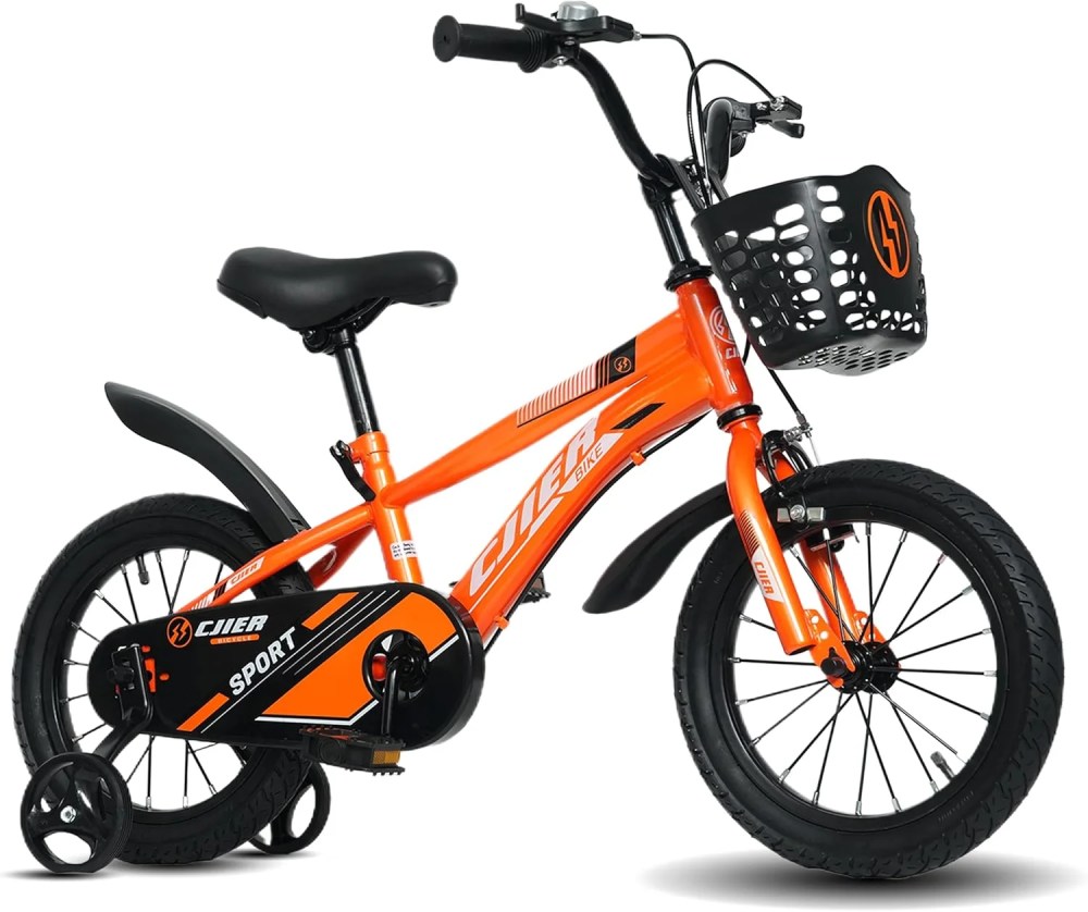 16" Kids Bikes for Girls and Boys, DEYGIA Kids' Bicycles with Training Wheels, Ages 4-8 Years, Orange