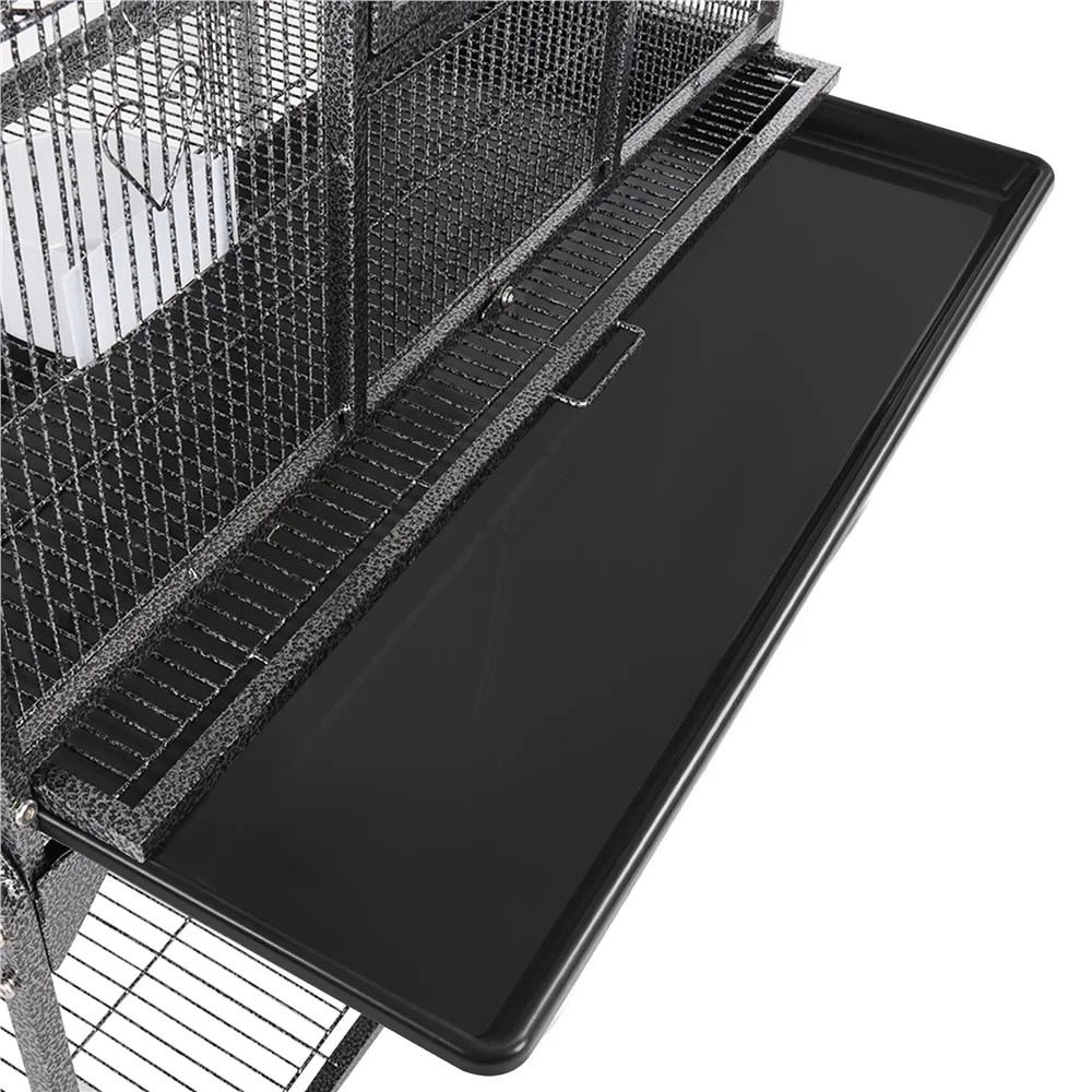 Renwick 63" Large Rolling Metal Parrot Cage with Detachable Stand, Black - Image 7