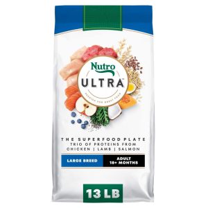 Nutro Ultra Adult Large Breed Dry Dog Food,  Chicken,  Lamb and Salmon Protein Trio,  13 lb Bag