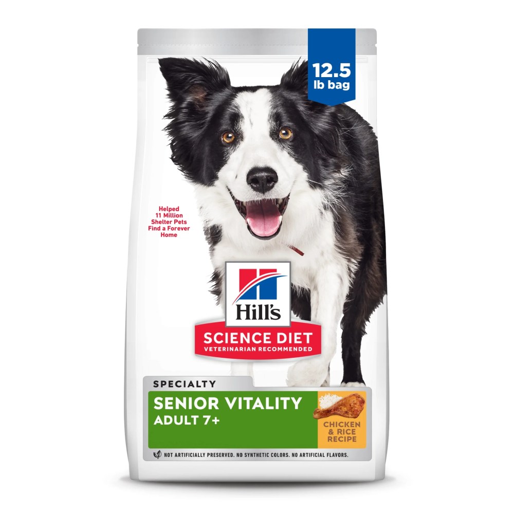Hill's Science Diet 7 Senior Vitality Chicken & Rice Dry Dog Food, 12.5lb Bag