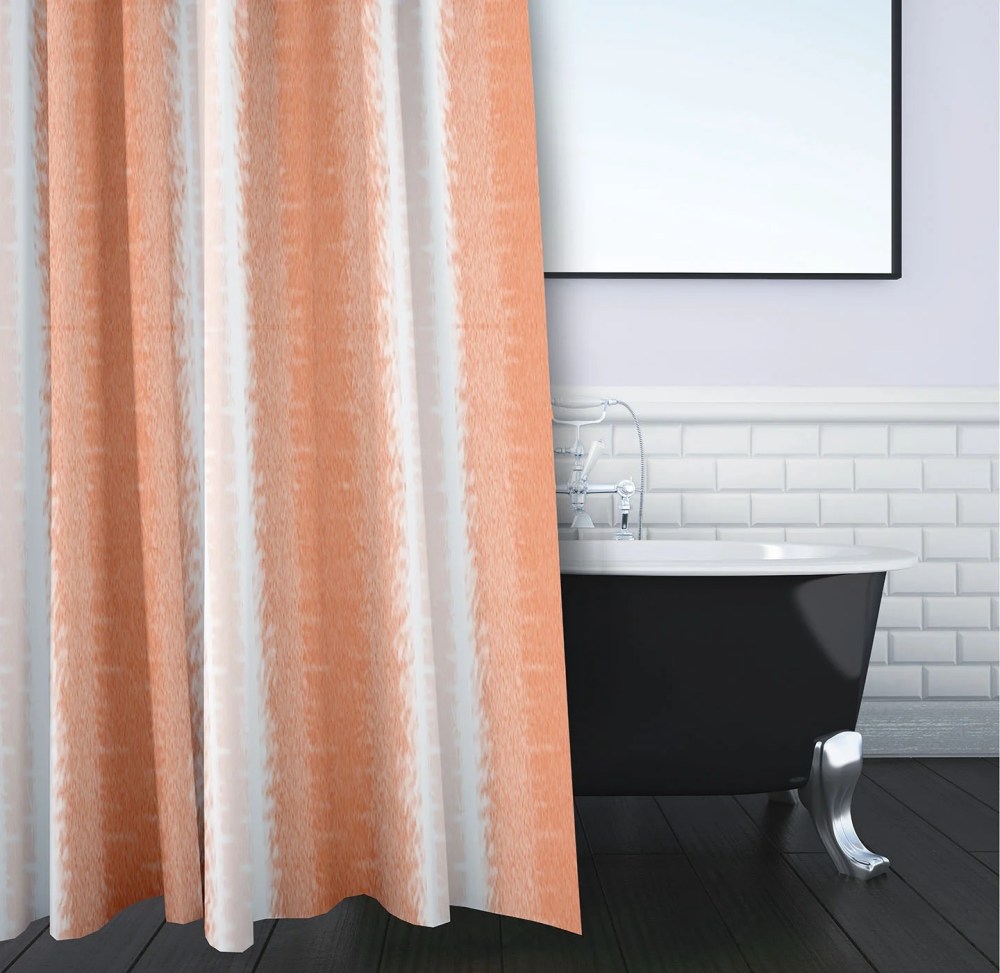 Simply Daisy 71" x 74" Sea Lines Stripe Print Shower Curtain - Image 3