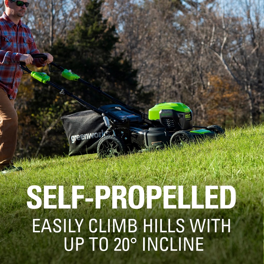 Greenworks 40V 21" Brushless Self Propelled Lawn Mower with 5.0 Ah Battery and Charger 2516402 - Image 5