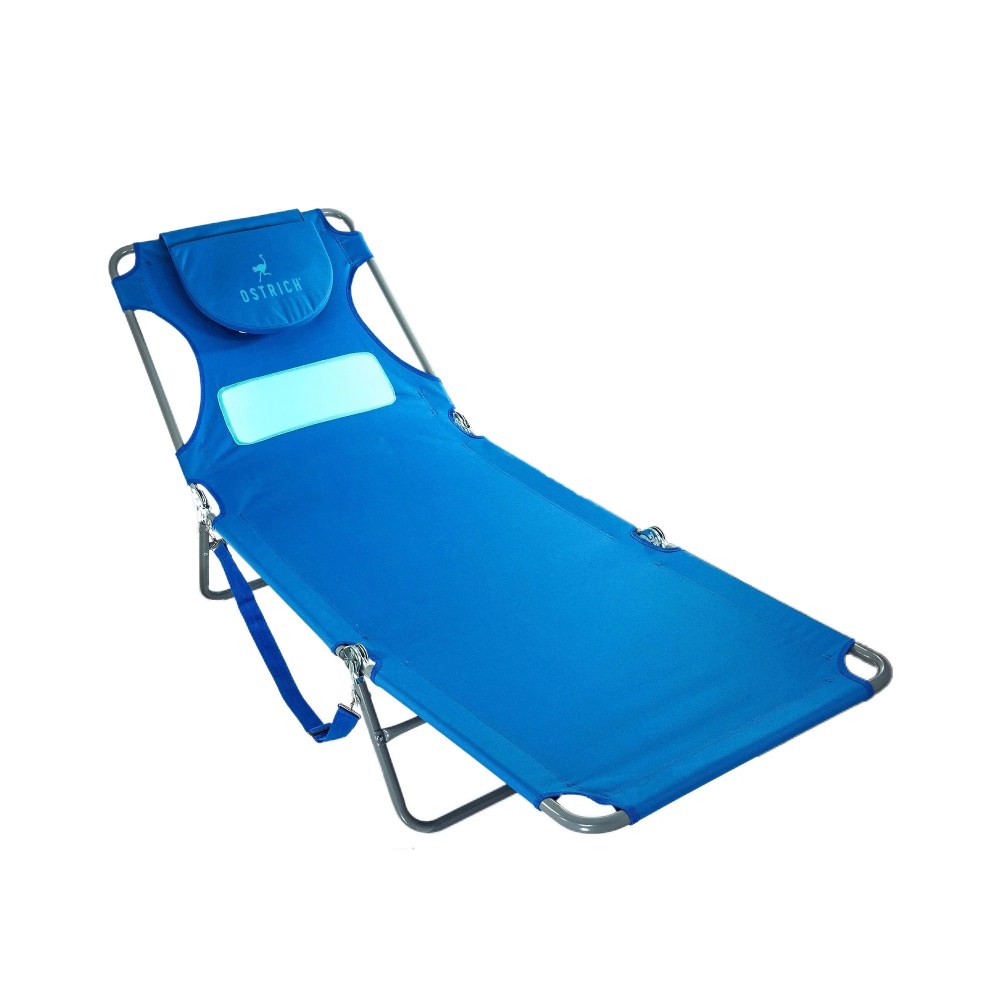 Ostrich The Ladies Comfort Lounger, Foldable Beach Pool Tanning Chair, Ocean Blue - Image 10
