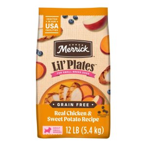 Merrick Lil' Plates Premium Grain Free Dry Dog Food For Small Dogs,  Real Chicken And Sweet Potato Kibble,  12.0 lb. Bag