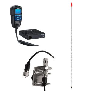 Uniden CMX760 40-CH Off-Road Compact CB Radio,  Browning BR-MM-18 Mount Kit & TRAM 4-W-HC Fiberglass CB Antenna