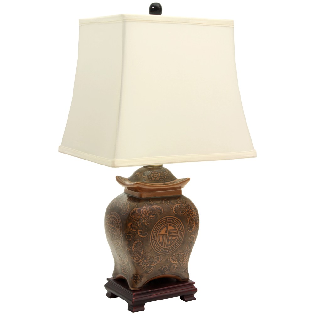 Oriental Furniture 19" Porcelain Lamp. Table tamp, hand crafted, Glazed - Image 6