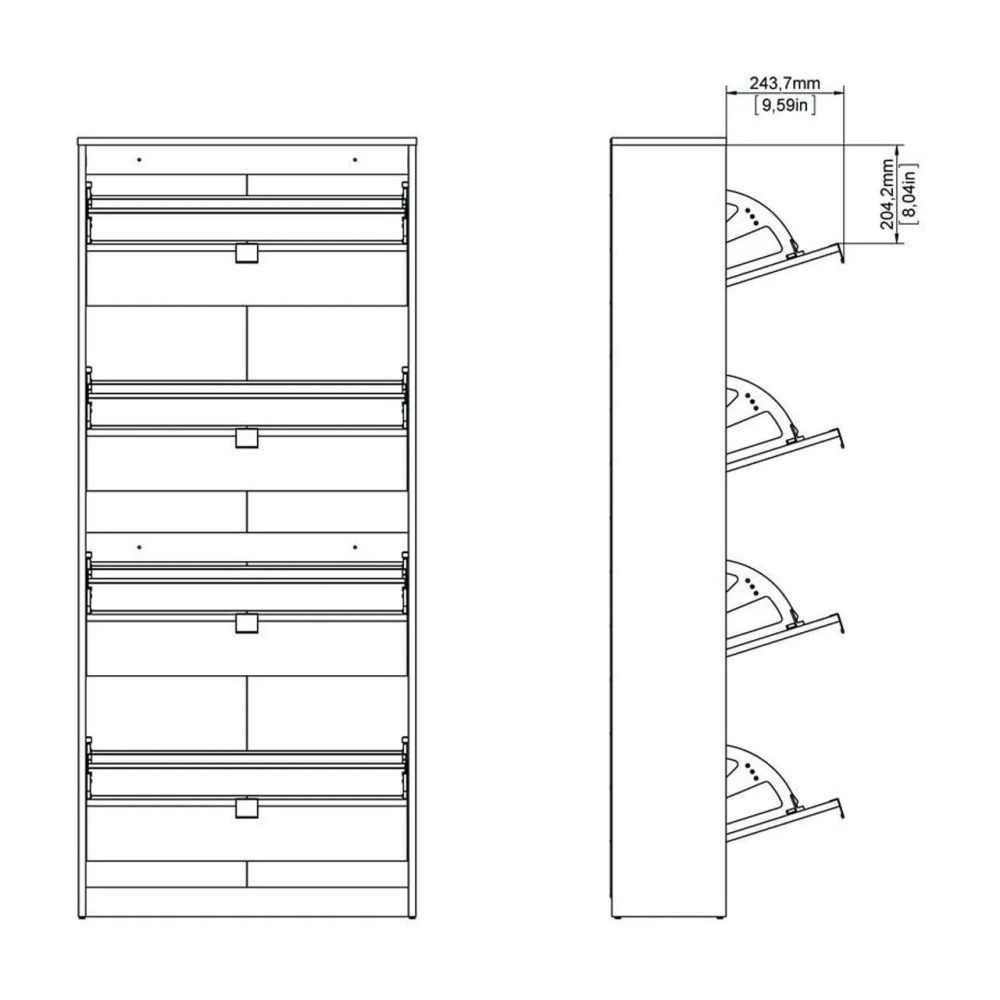 Tvilum Bright 4 Drawer Shoe Storage Cabinet, White - Image 10