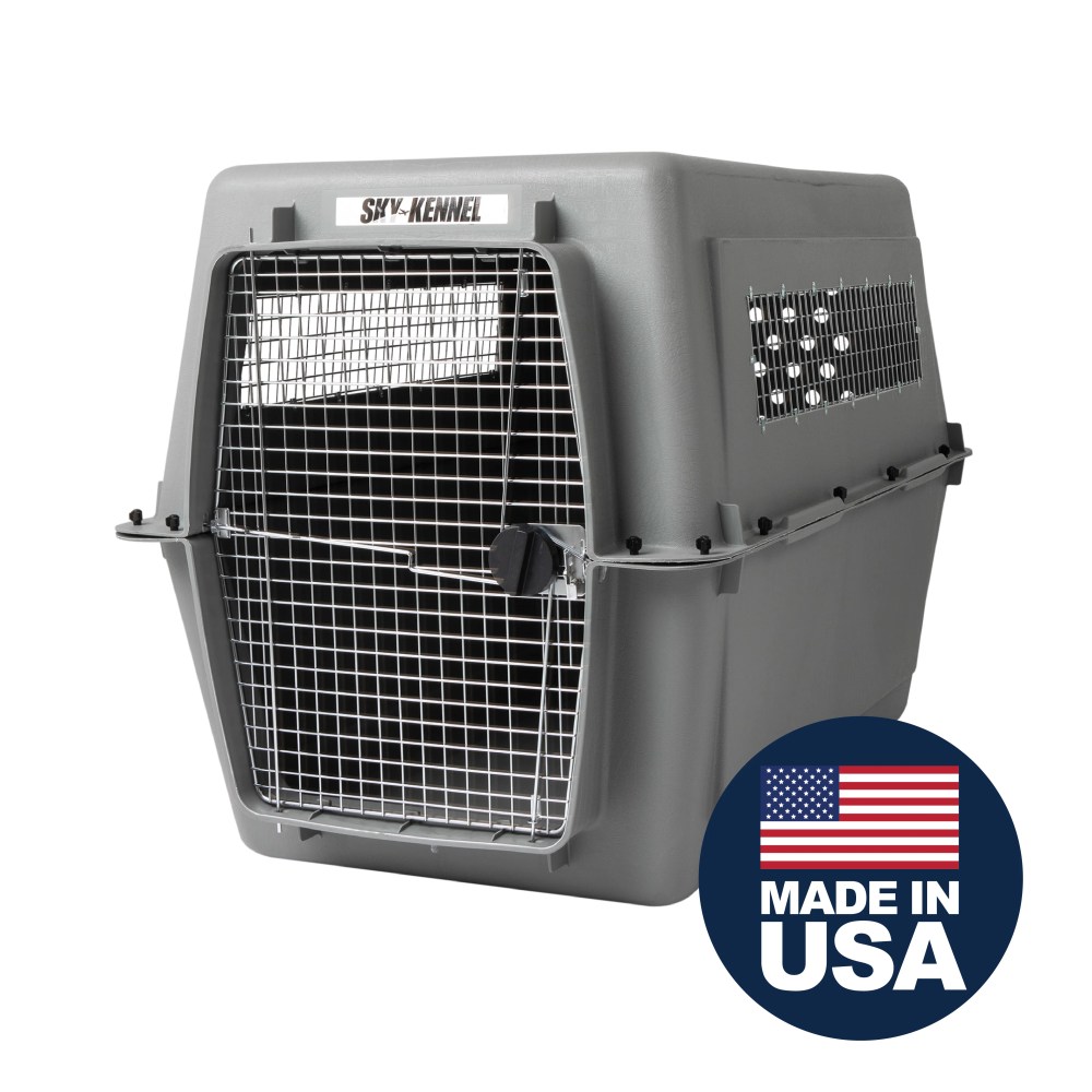 Petmate Sky Kennel for Dogs, IATA Approved, Plastic Travel Carrier, Gray, For Dogs 90-125 lbs, Jumbo Extra Extra Large, 48" x 32" x 48" - Image 7