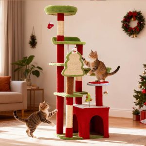 VENTOPYR 55" Cat Tree, Multi-Level Tower with Cat Scratching Posts