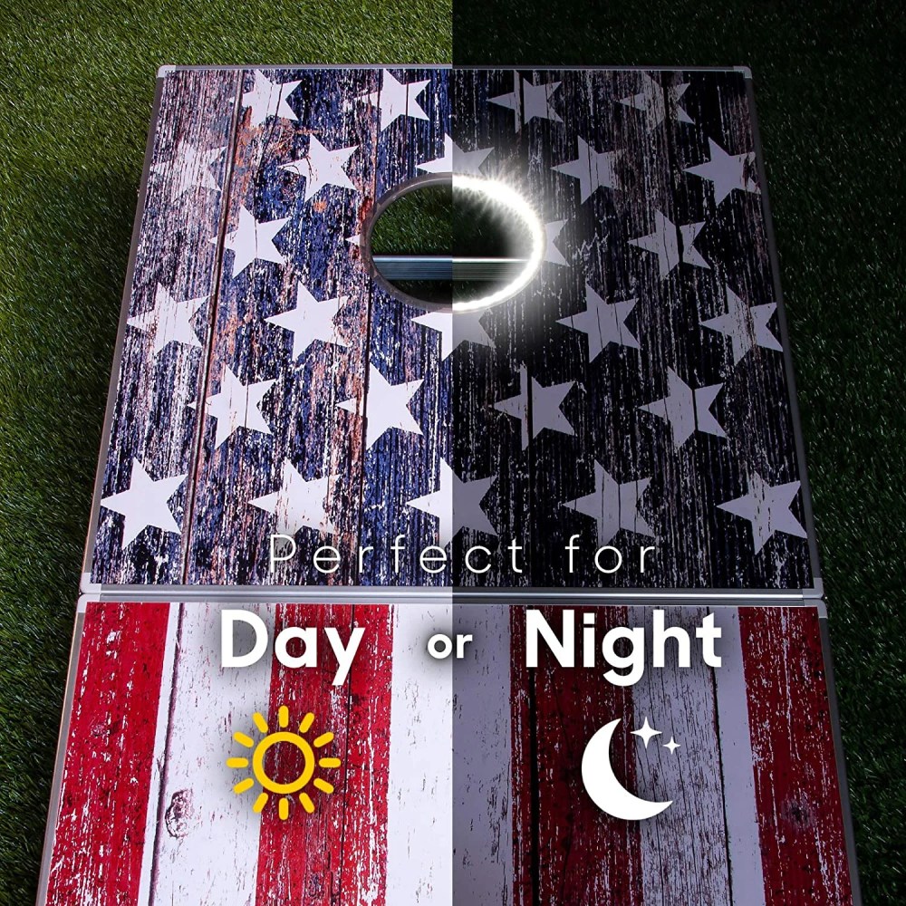 GoSports LED American Flag Cornhole Set, Regulation Size, Aluminum Frame - Image 5