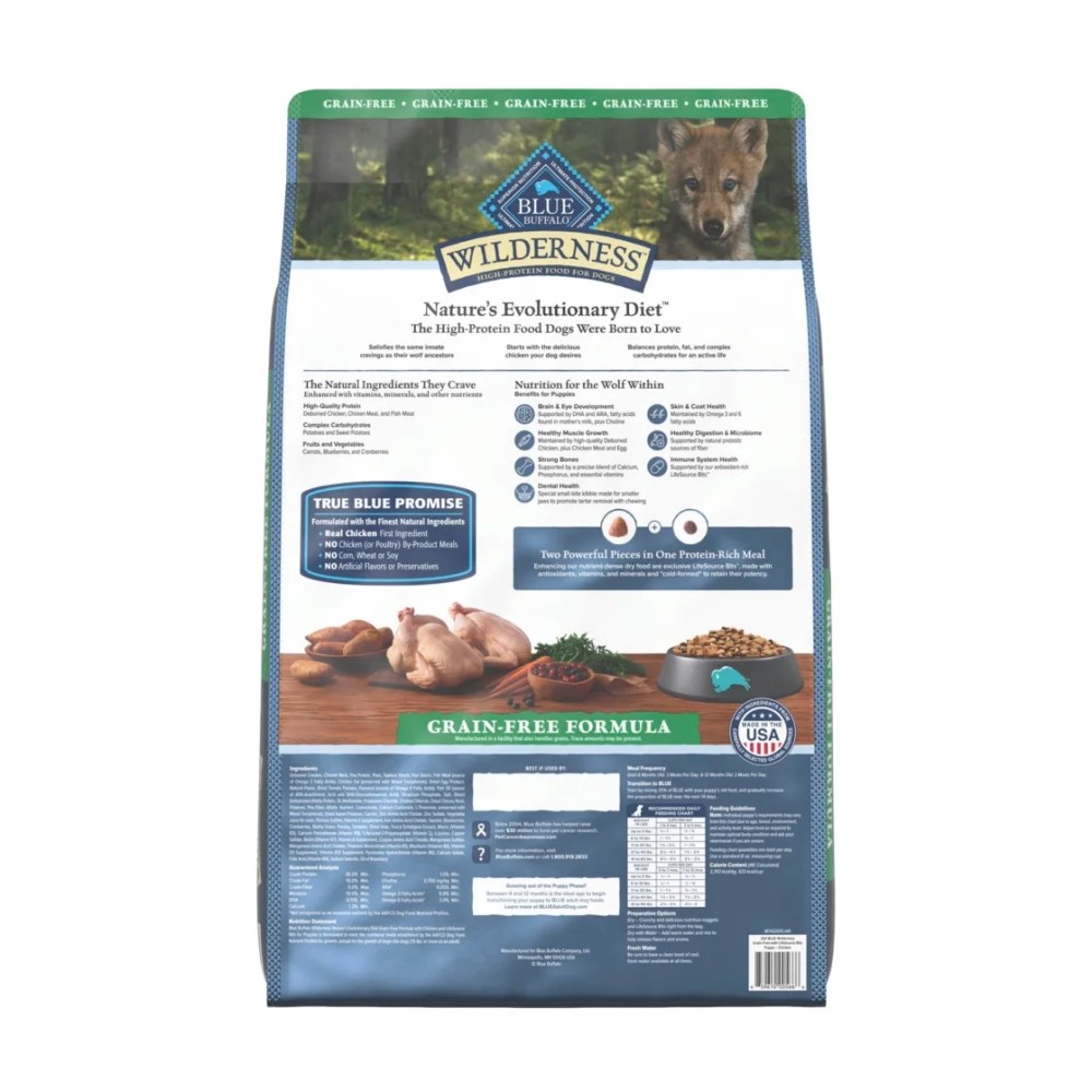 Blue Buffalo Wilderness High-Protein Grain-Free, Puppy Dry Dog Food, Chicken, 24-lb Bag - Image 6