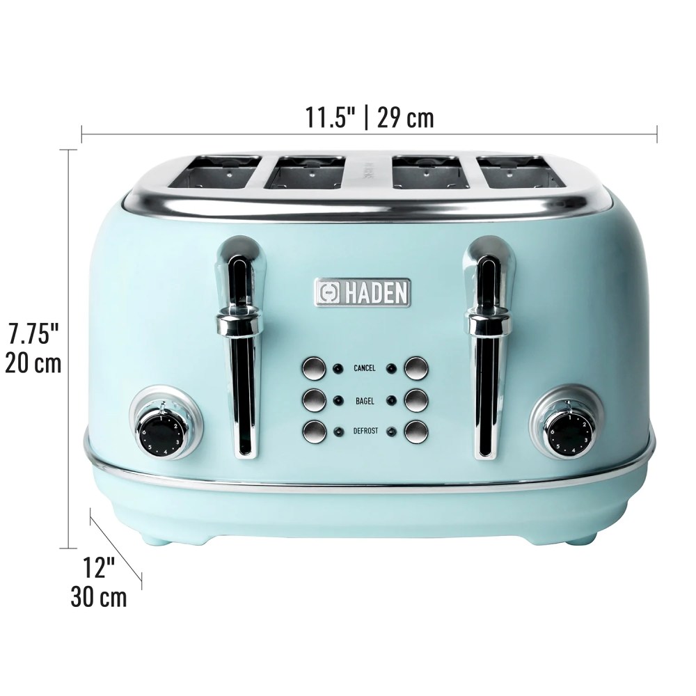 Haden Heritage 4-Slice Wide Slot Toaster, Turquoise - 75005 - Image 7